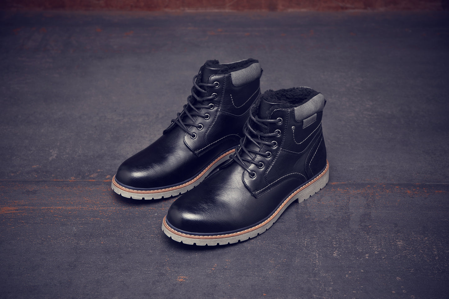 Men's Boots Winter Fur Interior Style 2186 BLACK