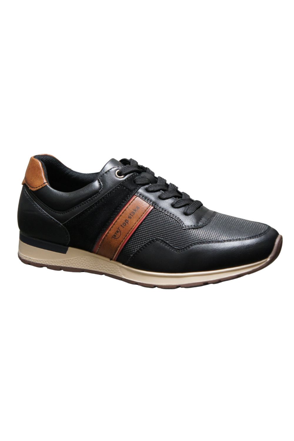 Mens black smart casual trainers best sale