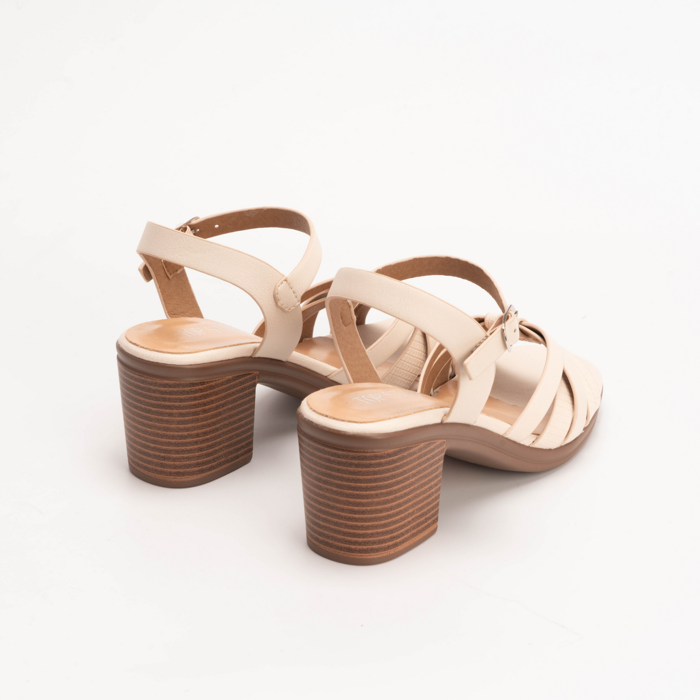 IVACHY Women’s Block Heel Sandals – Comfortable Mid Heel Shoes with Ankle Buckle A68353