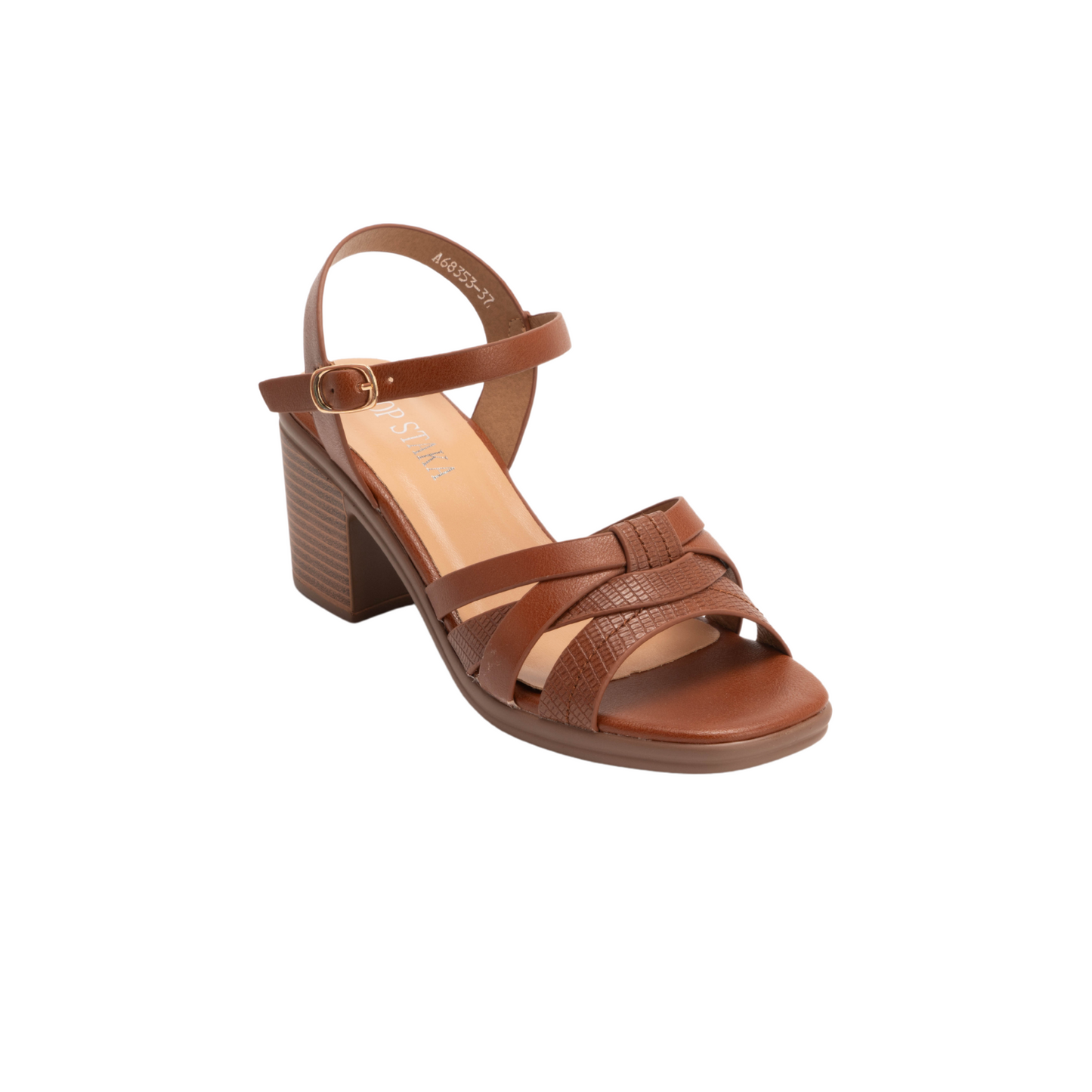 IVACHY Women’s Block Heel Sandals – Comfortable Mid Heel Shoes with Ankle Buckle A68353