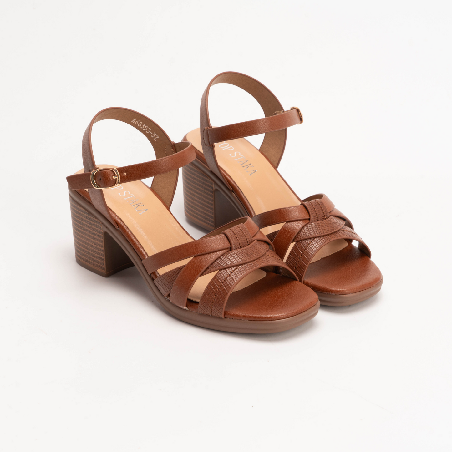 IVACHY Women’s Block Heel Sandals – Comfortable Mid Heel Shoes with Ankle Buckle A68353