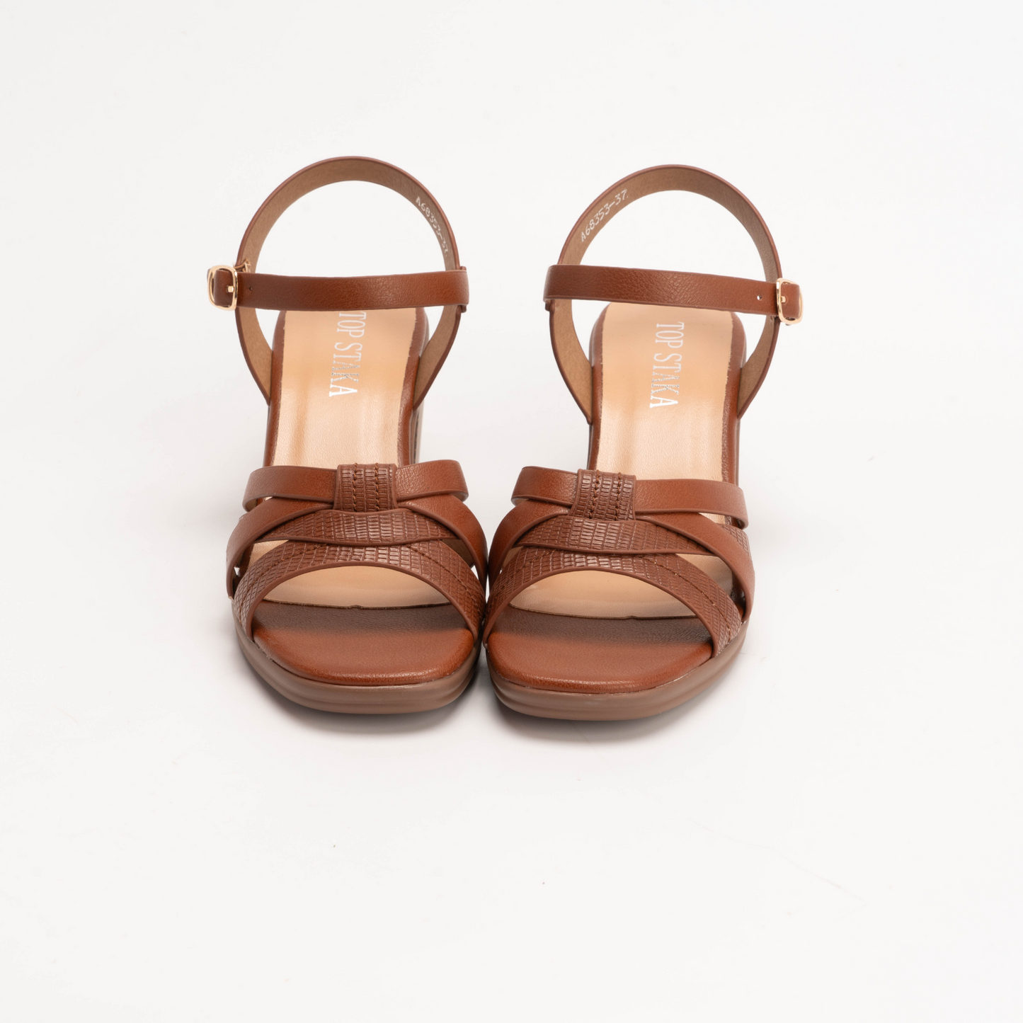 IVACHY Women’s Block Heel Sandals – Comfortable Mid Heel Shoes with Ankle Buckle A68353