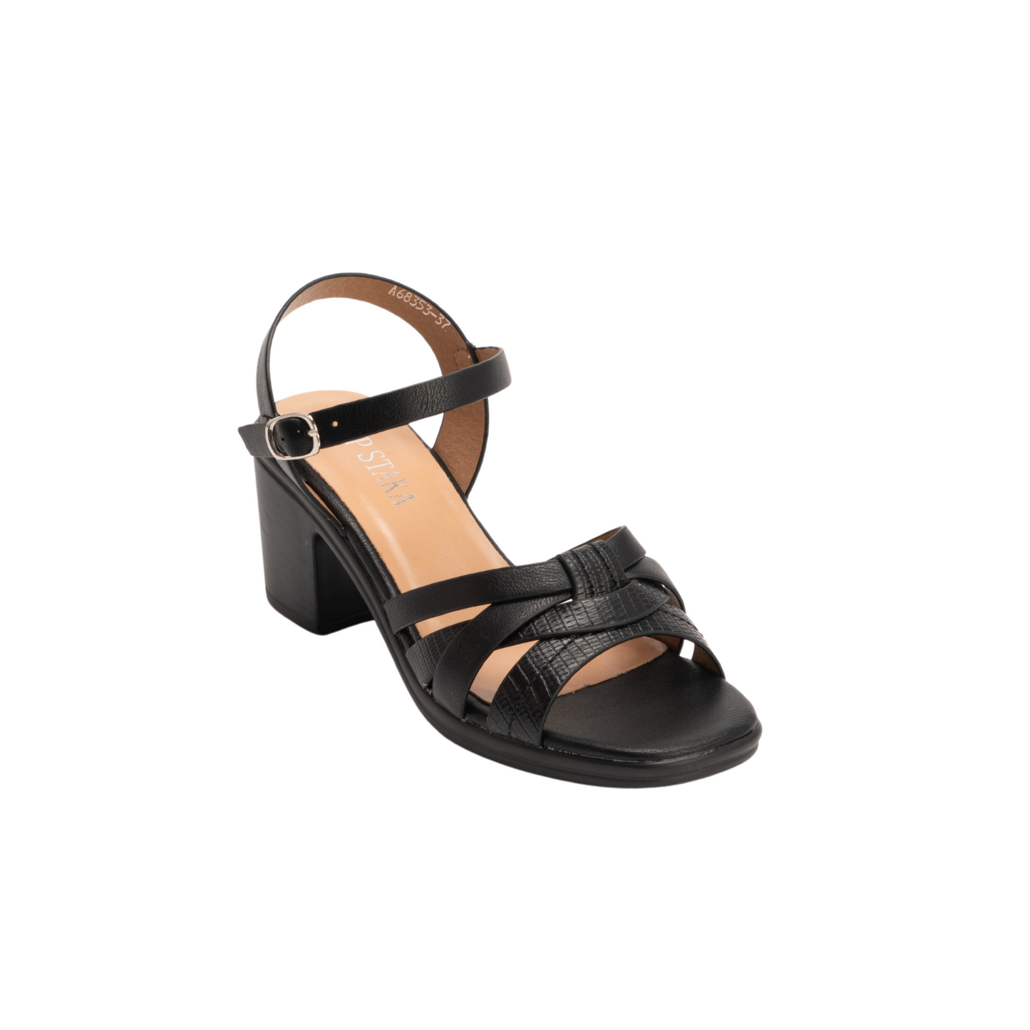 IVACHY Women’s Block Heel Sandals – Comfortable Mid Heel Shoes with Ankle Buckle A68353