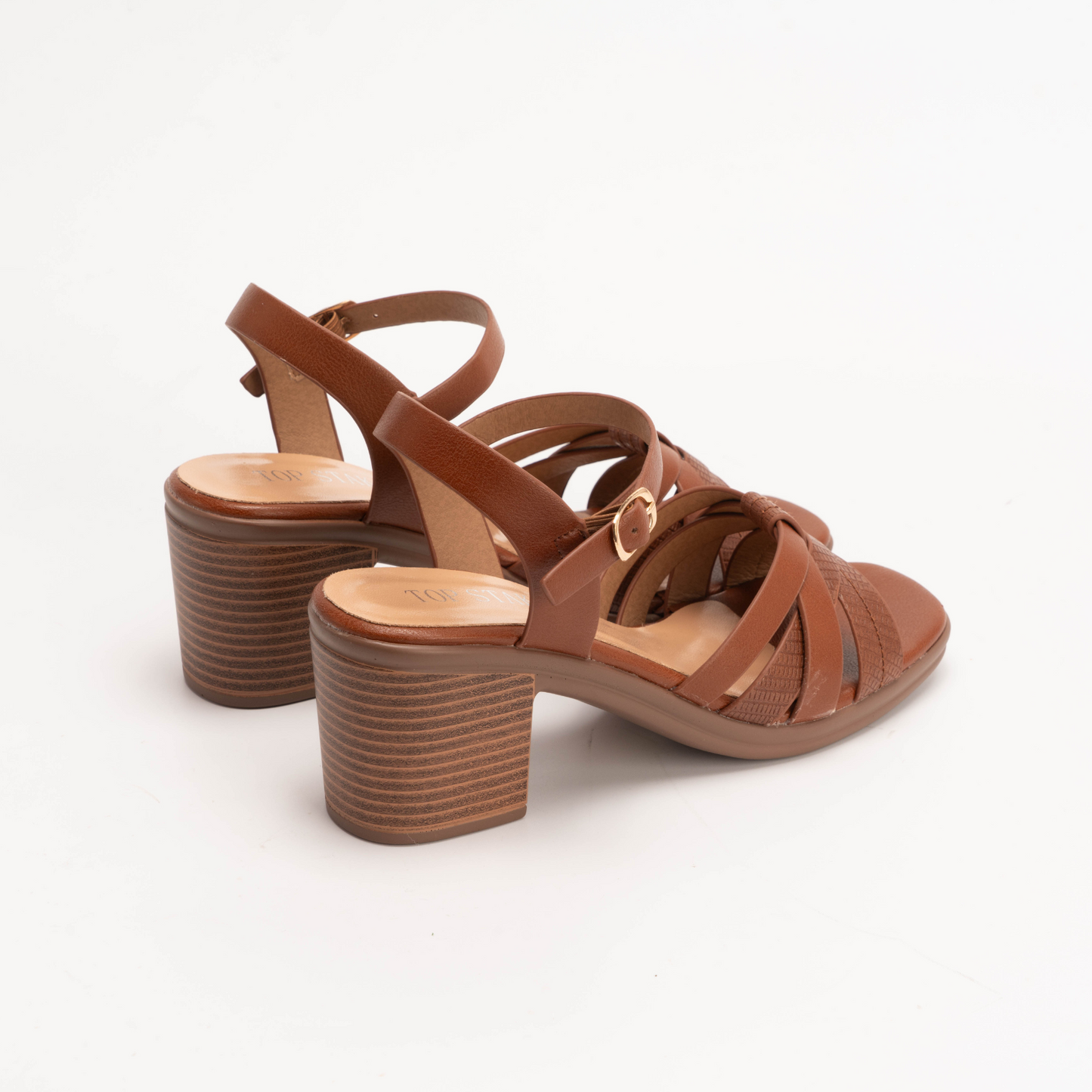 IVACHY Women’s Block Heel Sandals – Comfortable Mid Heel Shoes with Ankle Buckle A68353