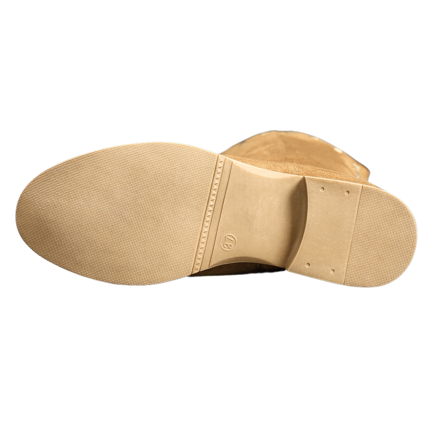 IVACHY Womens Flat Knee High Boots - Suede Shoes Studs A2357 CAMEL