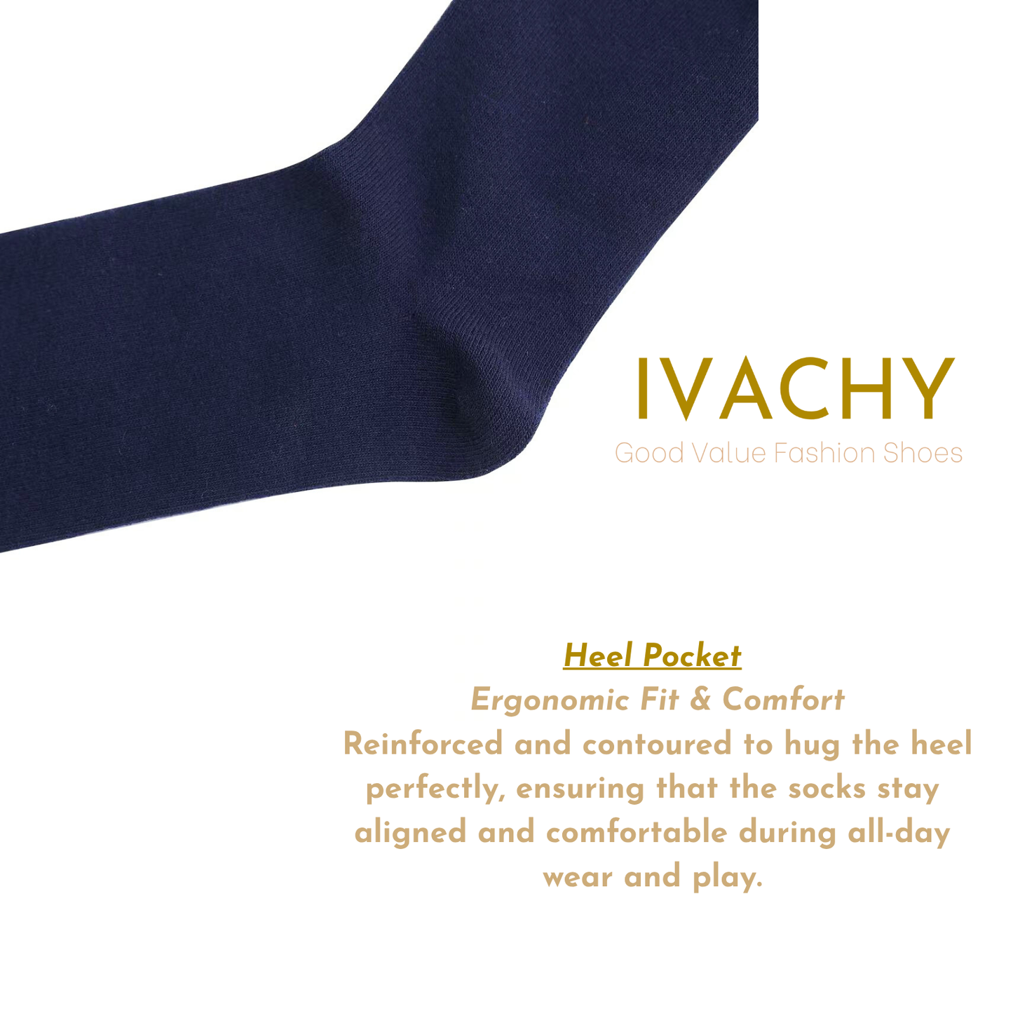 Girls Knee High Socks with Satin Bow – 3-Pack | Soft Cotton Long Socks for School Uniforms, Parties & Daily Wear – Navy Blue