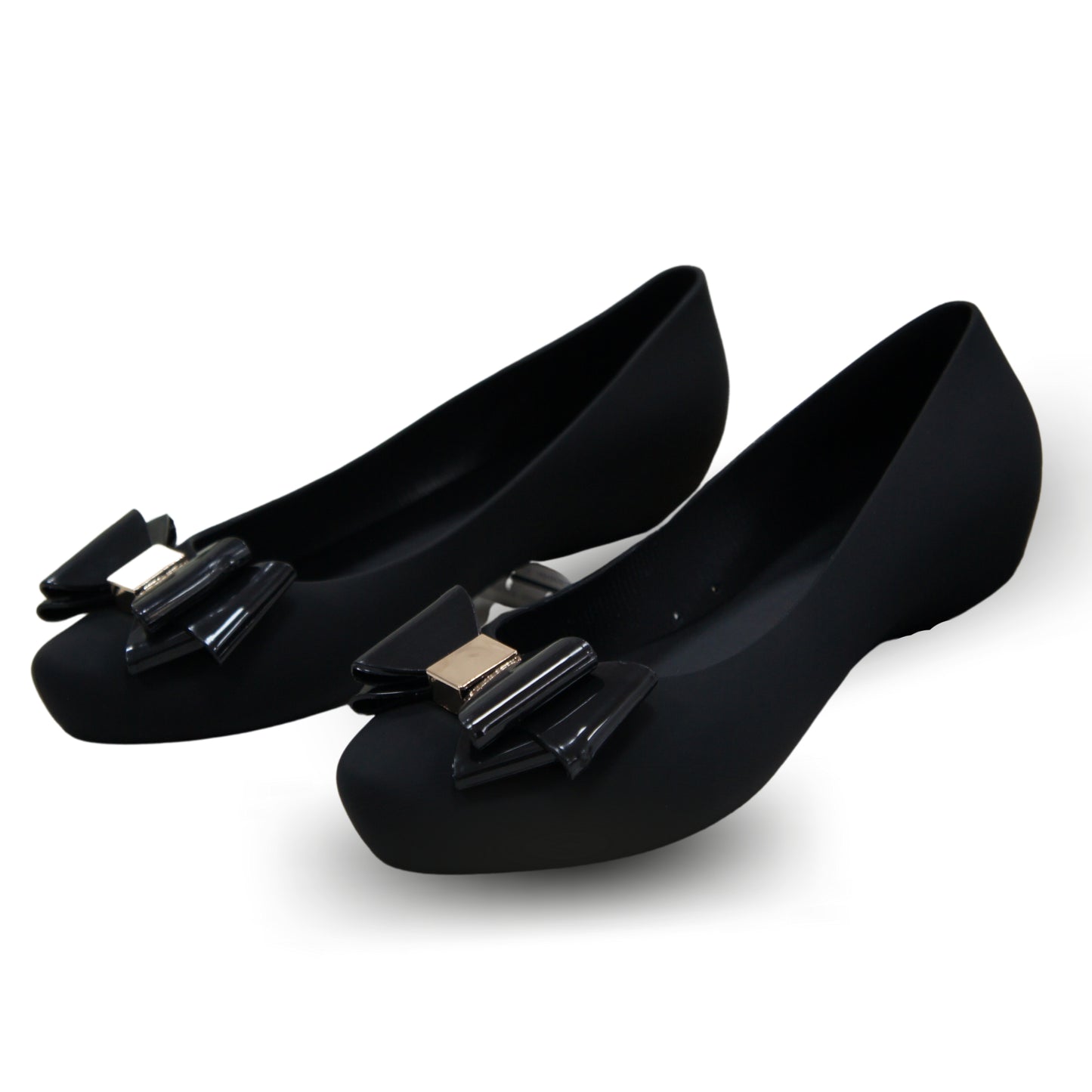 Ivachy Women Flat Jelly Ballet Shoes Black Sandal BG581