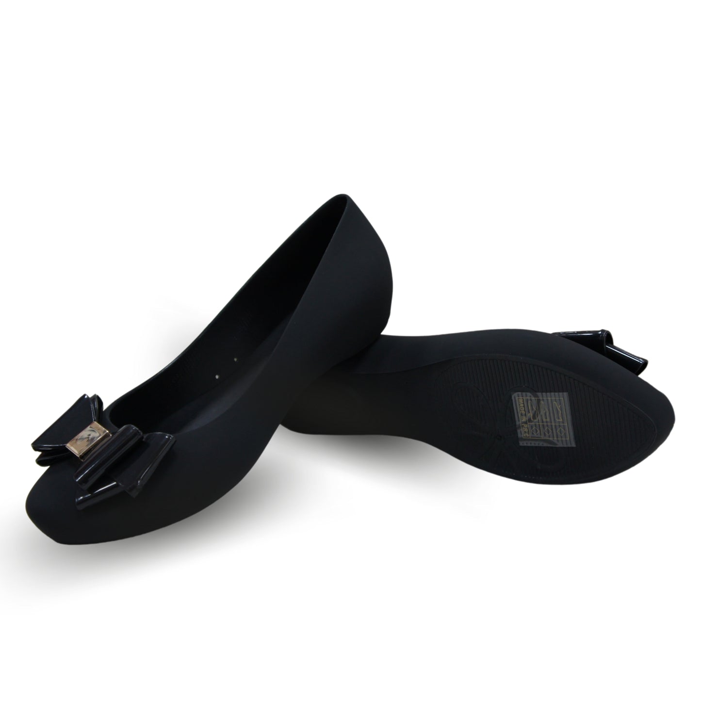 Ivachy Women Flat Jelly Ballet Shoes Black Sandal BG581