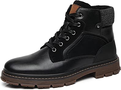 Men's Boots Zip Casual Outdoor (Fur Interior) Style A2182 Black