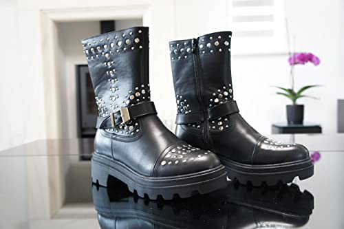 Women Boots Chunky Black A9026