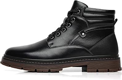 Men's Boots Lace Up Zip Smart Outdoor Style A2183 Black
