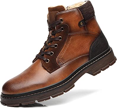 Men's Boots Zip Casual Outdoor (Fur Interior) Style A2182 TAN