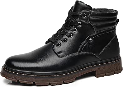 Men's Boots Lace Up Zip Smart Outdoor Style A2183 Black