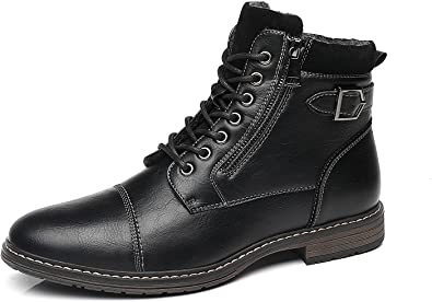 Men's Boots Smart Work Office Zip Boots Style A2188 Black