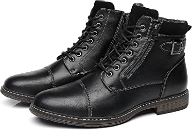 Men's Boots Smart Work Office Zip Boots Style A2188 Black