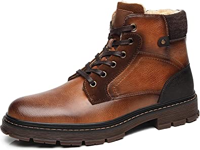 Men's Boots Zip Casual Outdoor (Fur Interior) Style A2182 TAN