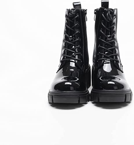 Women Winter Ankle Boots Lace Up Fasterning Zip Closure NEGRO A68090