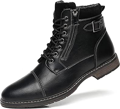 Men's Boots Smart Work Office Zip Boots Style A2188 Black