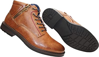 Men's Boots Smart Zip Ankle Boots Tan Style A1948