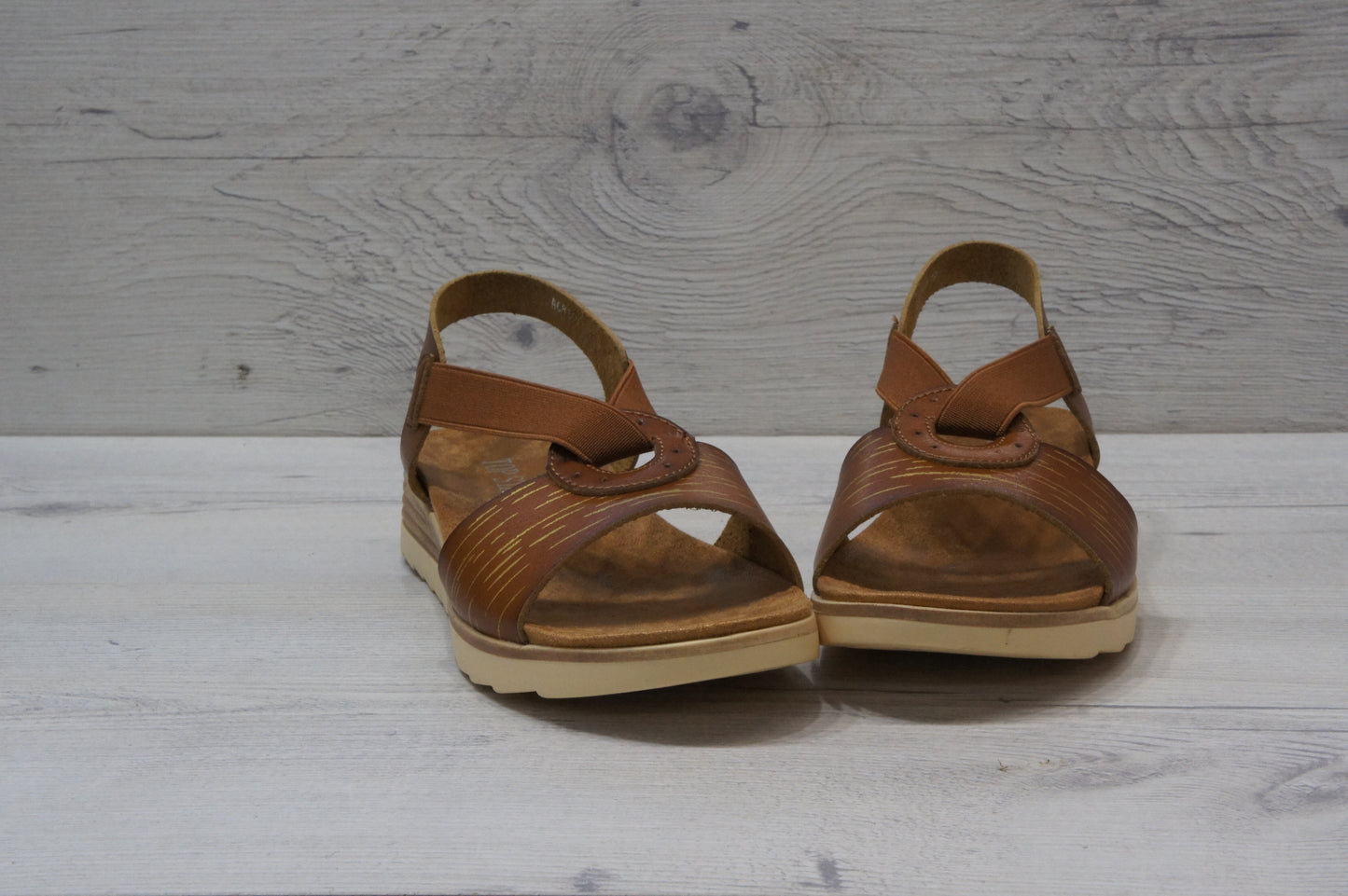 IVACHY Womens cicular Elastic Strap sandals A68159 CAMEL