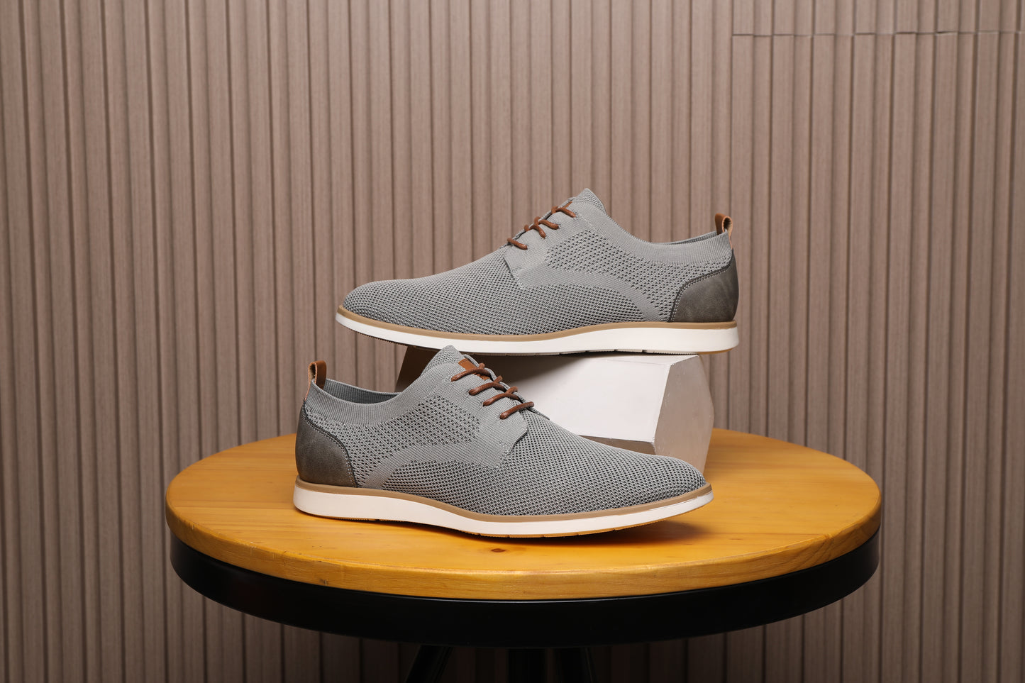Men's Casual Knit Mesh Shoes, Smart Business Work Office Grey A2265