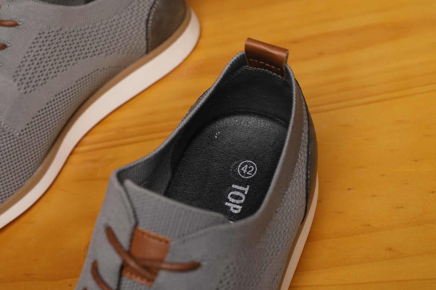 Men's Casual Knit Mesh Shoes, Smart Business Work Office Grey A2265