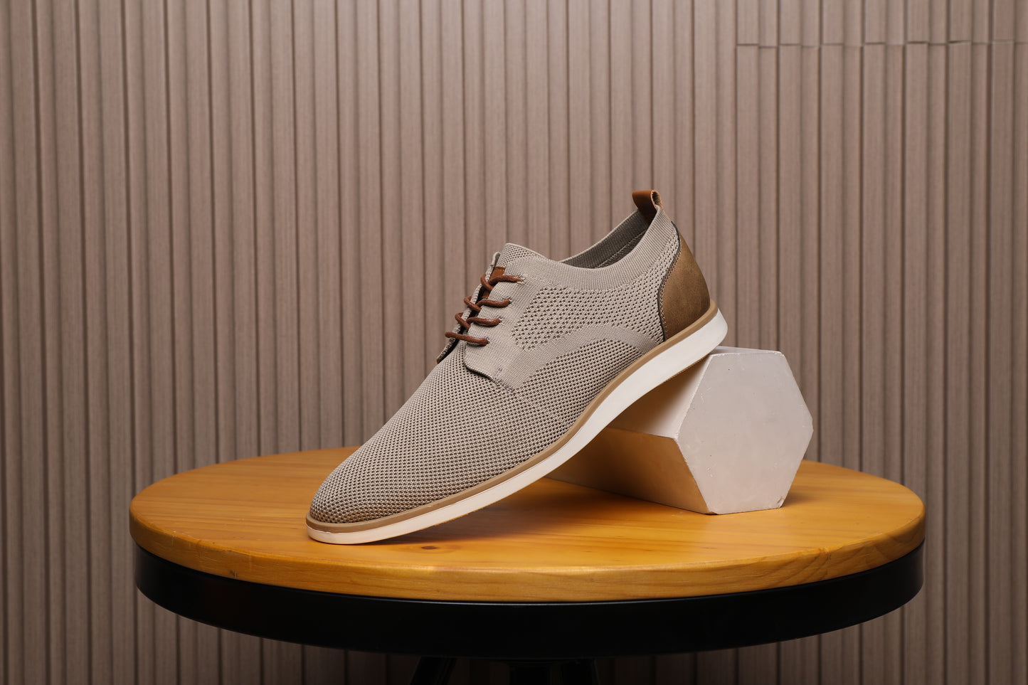Men's Casual Knit Mesh Shoes, Smart Business Work Office Beige A2265