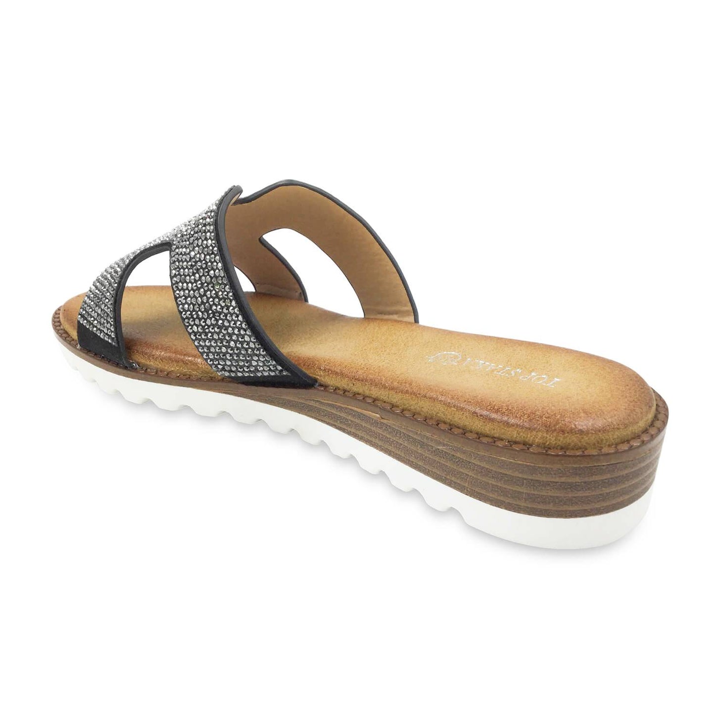 Women Diamante Slide Sandal Black BG-702