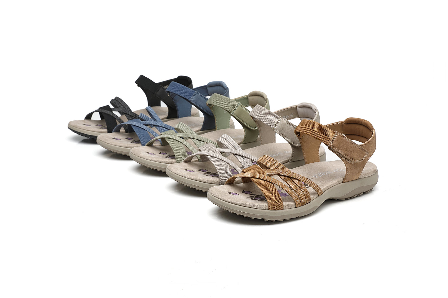 IVACHY Women’s Strappy Comfortable Summer Flat Sandals – Wide fit- Breathable Open Toe Beach Casual Walking Shoes for Holidays & Everyday Wear A68550
