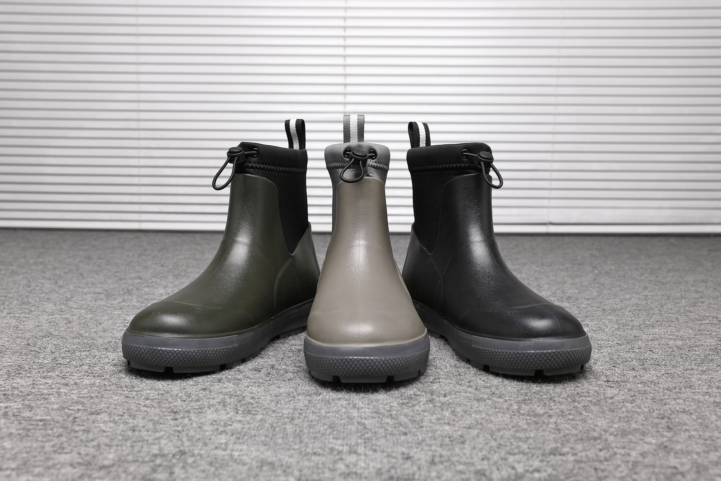 Waterproof Ankle Wellie Boots – Lightweight Slip-On Rain Boots BG-961