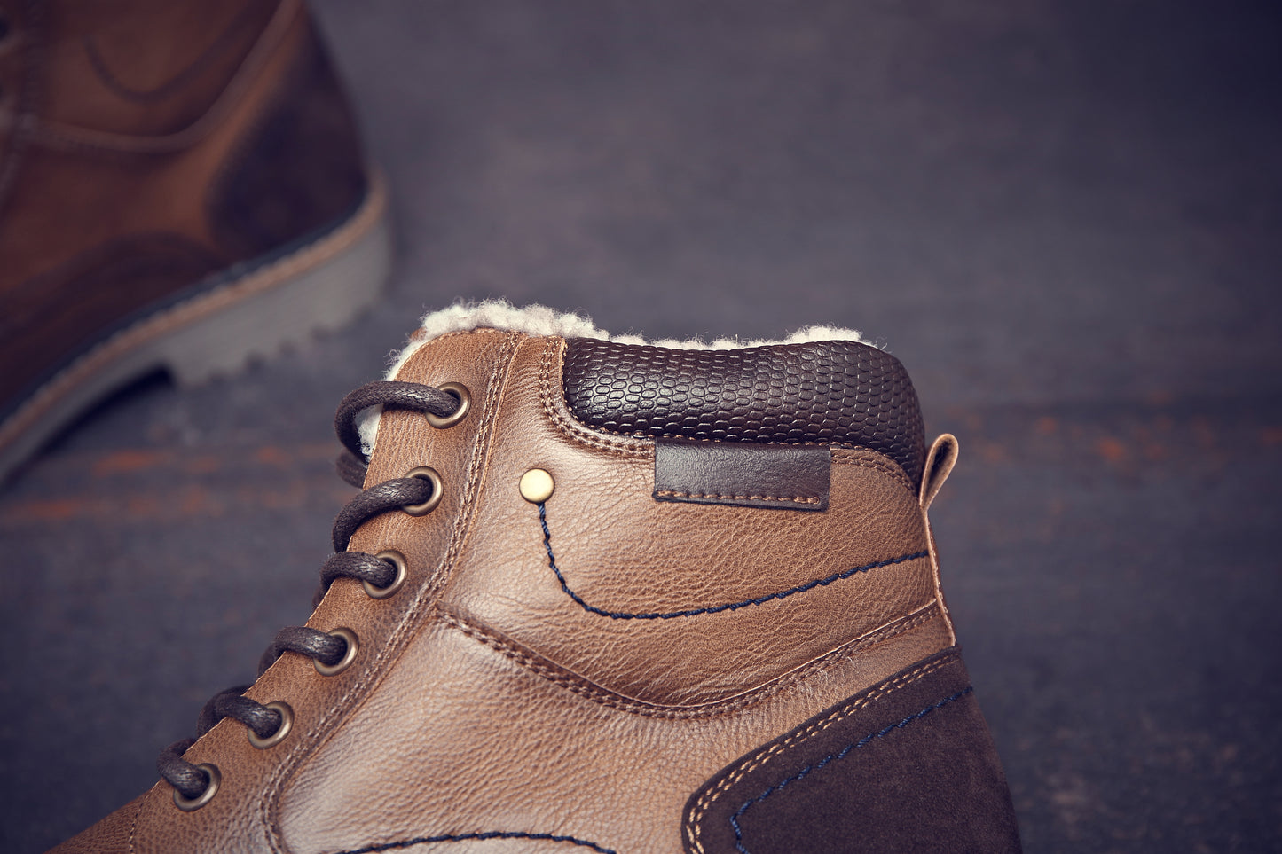 Men's Boots Winter Fur Interior Style 2186 Tan