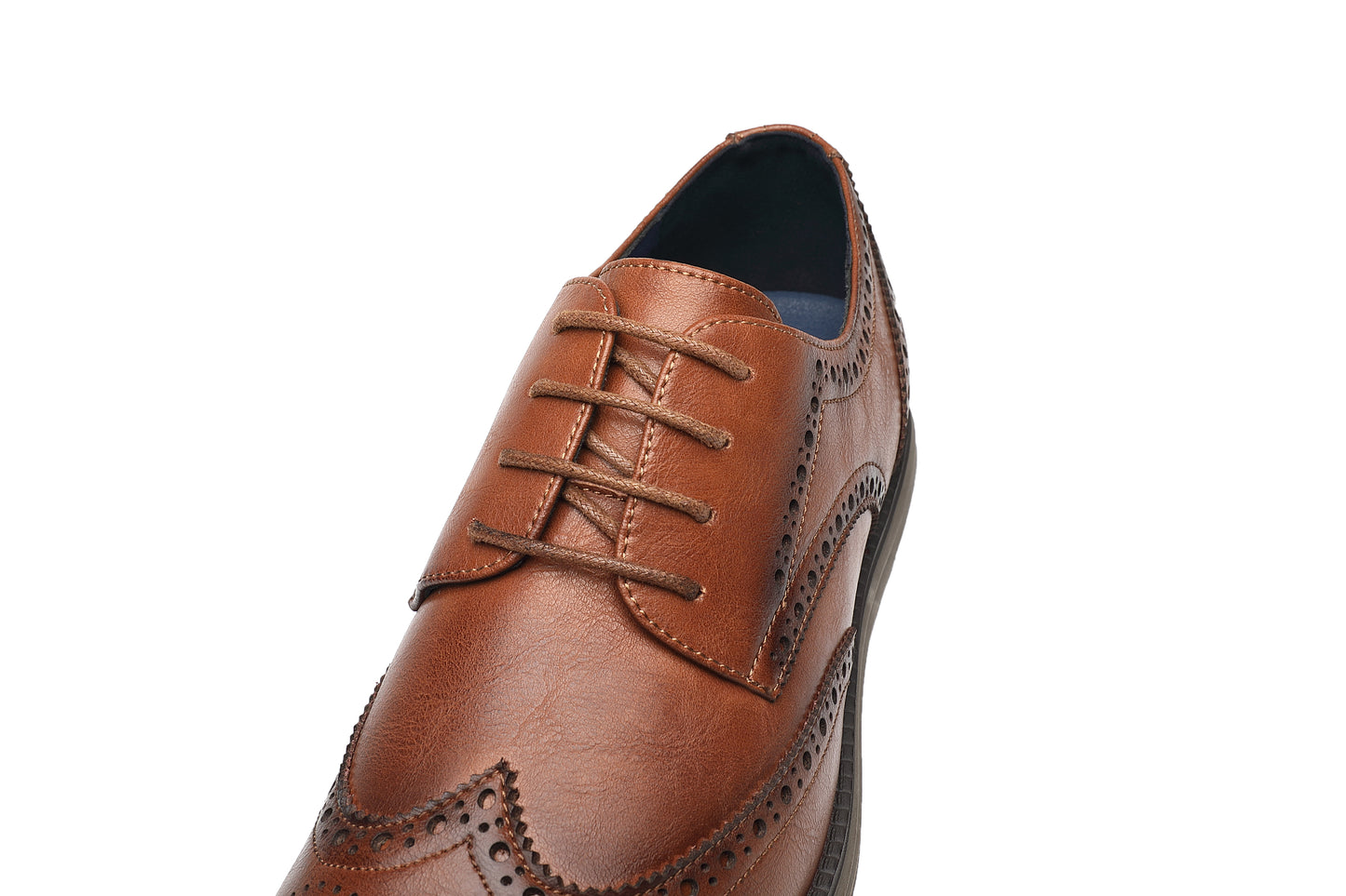 Mens Casual Shoes Leather Smart Business Work Office Lace-up Dress Shoes G2417  TAN