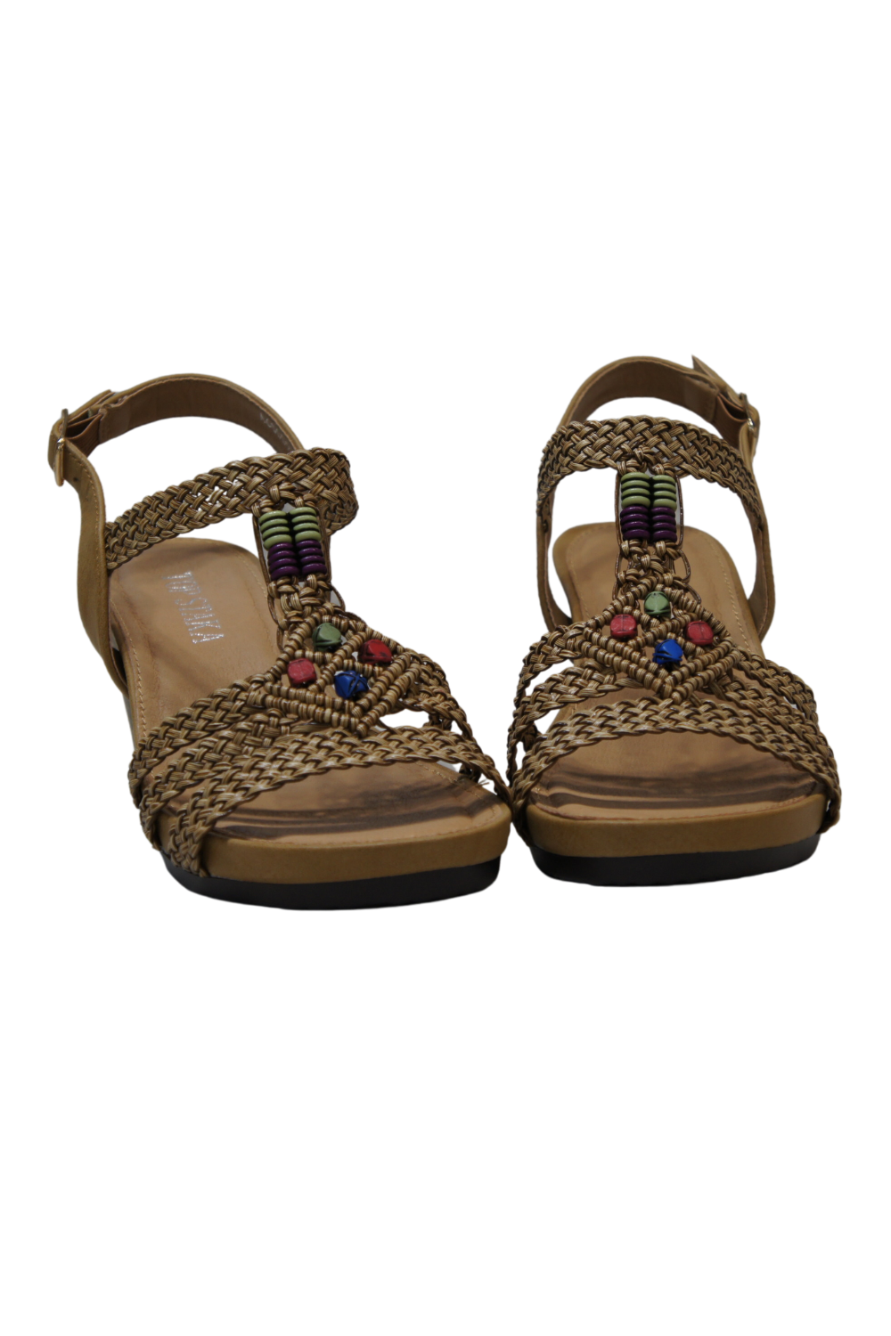 IVACHY Bohemian style  braided decorated wedges summer shoes A68009 CAMEL