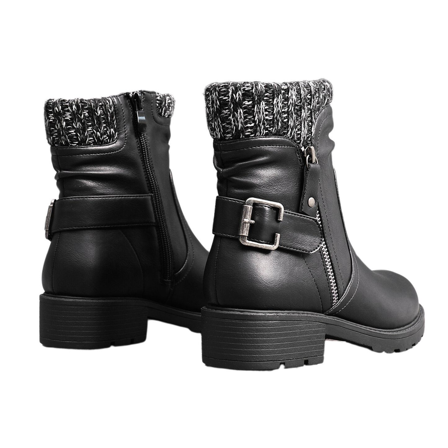 IVACHY Ankle Boot for Womens with kitten ankle cuff A2359BOOTS Black