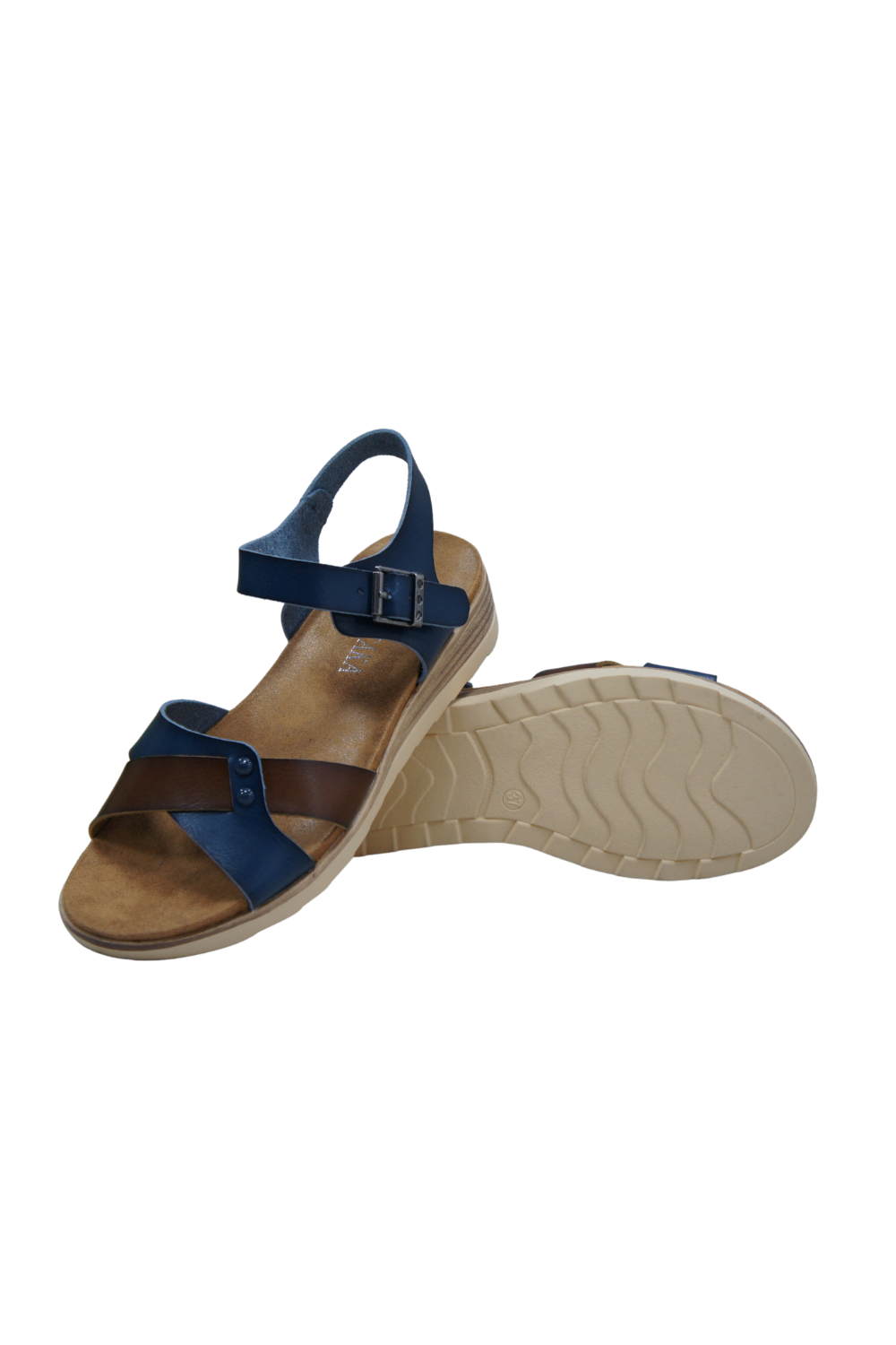 IVACHY plain sandals strappy simple flats sandals A68070 BLUE