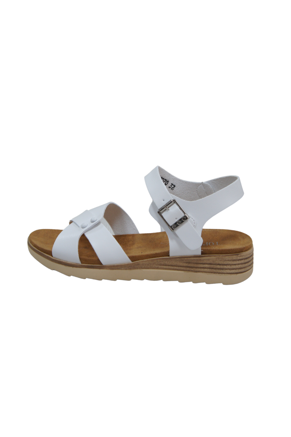 IVACHY plain sandals strappy simple flats sandals A68070 WHITE