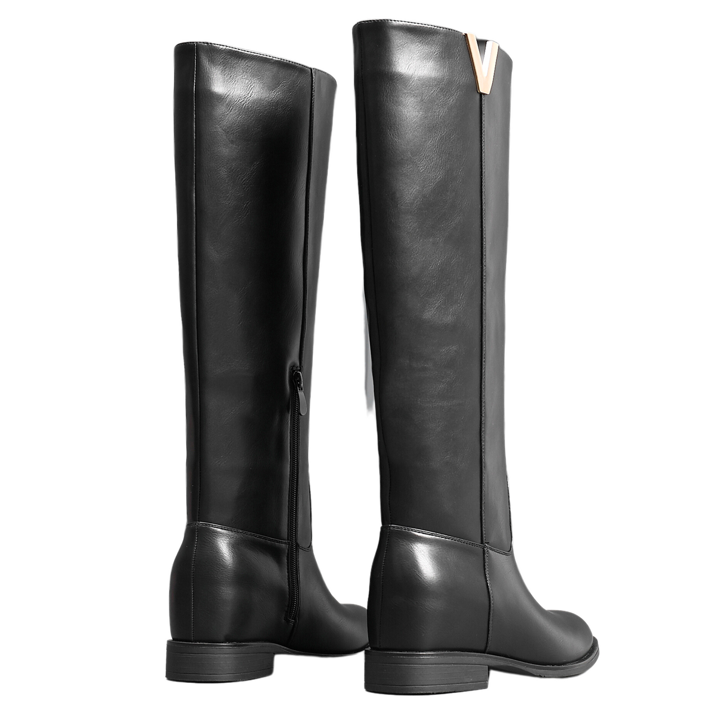 IVACHY Women's Knee-High BootsI- V Shape A2355 BLACK