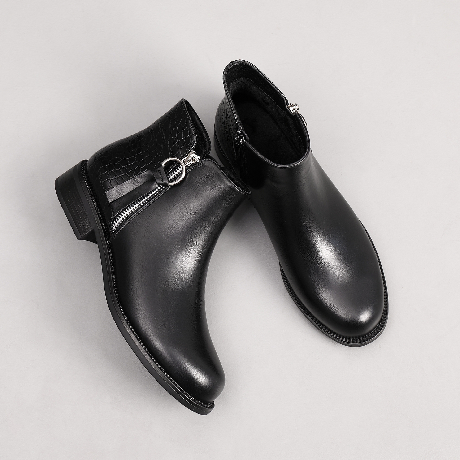 Mock croc ankle sales boots