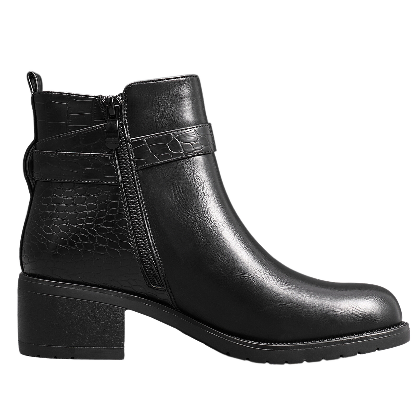 IVACHY Fashion Chic Boots Mock Croc- A2351 BLACK