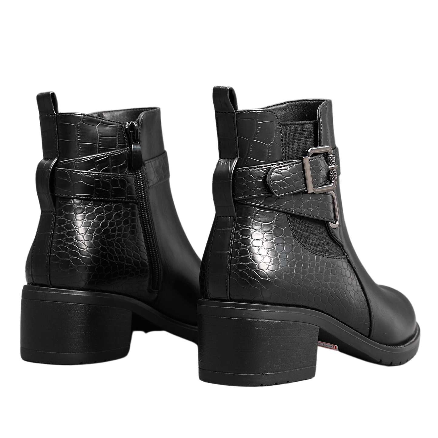 IVACHY Fashion Chic Boots Mock Croc- A2351 BLACK