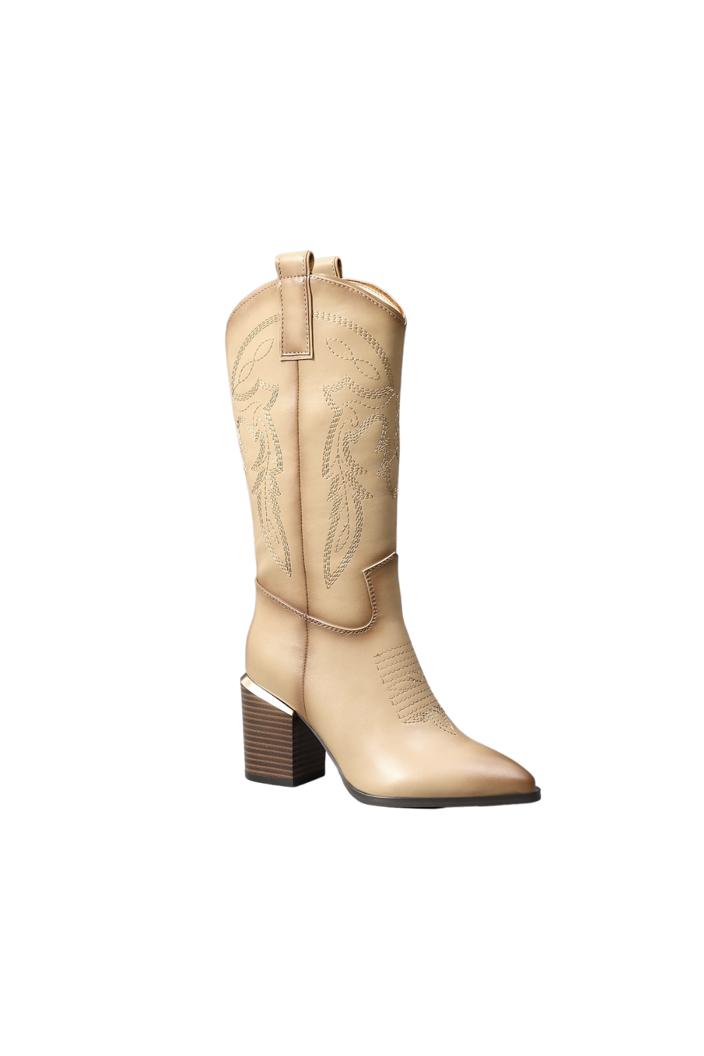 IVACHY Womens Knee High Boots- Cowboy 2374BOOTS-BEIGE