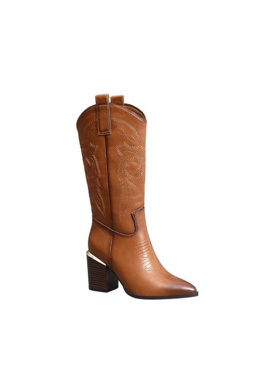 IVACHY Womens Knee High Boots- Cowboy 2374BOOTS CAMEL