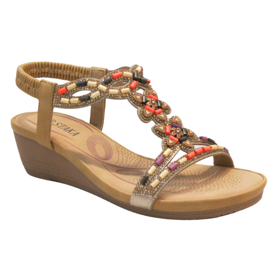 IVACHY Womens sandals bohemian styles A68122 CAMEL