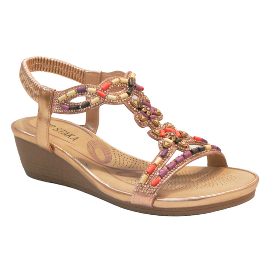 IVACHY Womens sandals bohemian styles A68122 CHAMPAGNE