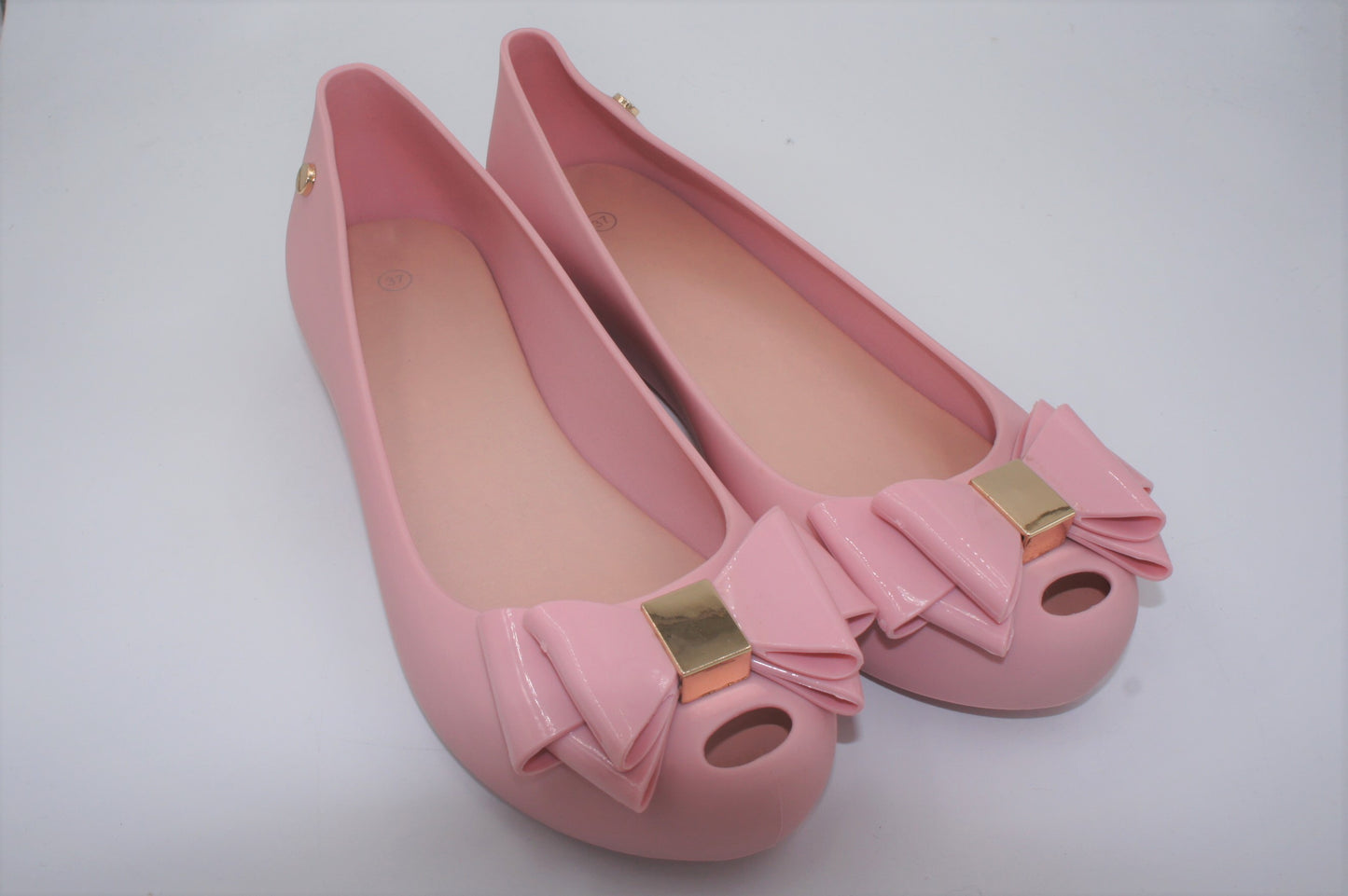 Women Flat Jelly Ballet Slip-On Peep Toe Shoes Sandal BG-506 PINK