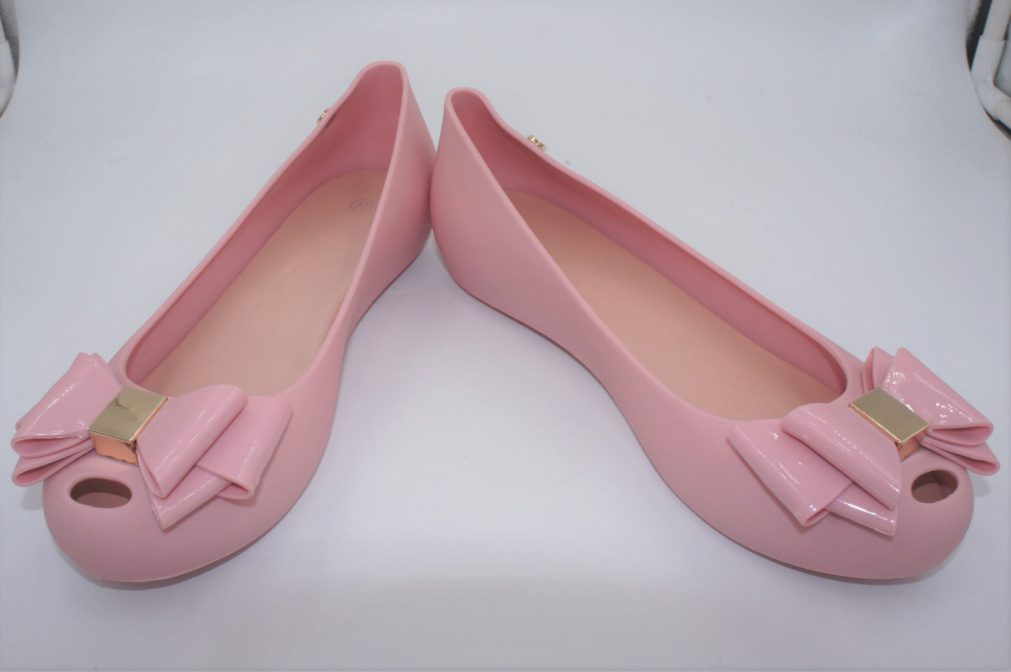 Women Flat Jelly Ballet Slip-On Peep Toe Shoes Sandal BG-506 PINK