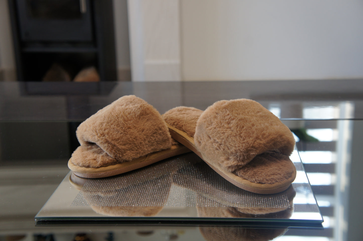 IVACHY Womens Fluffy Slippers 2110 CAMEL