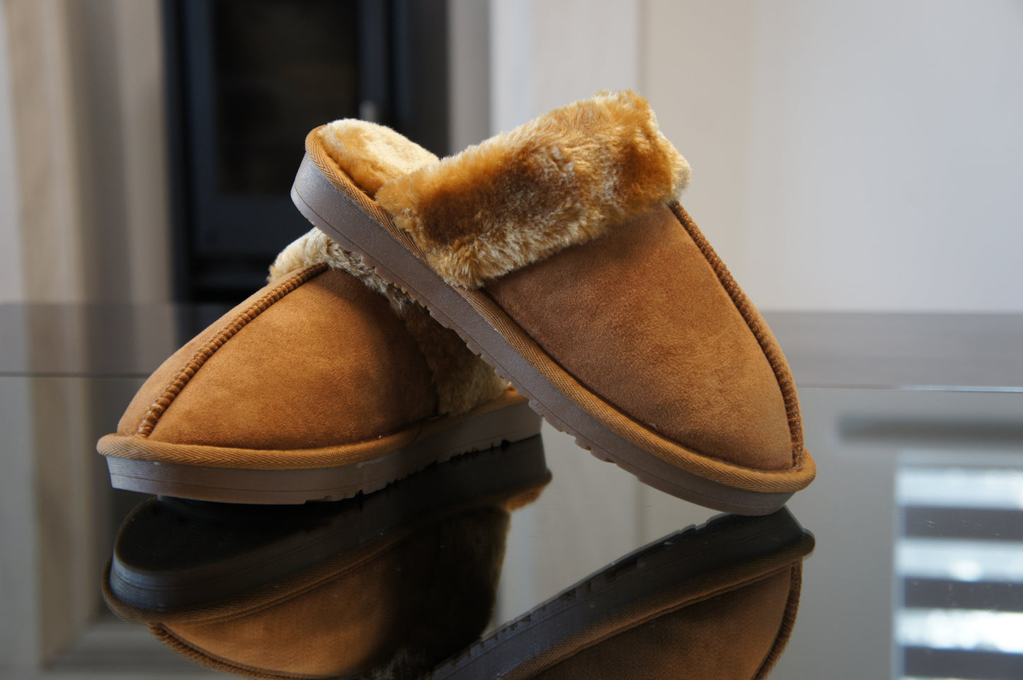 Womens Cozy Slippers Winter A9032 TAN