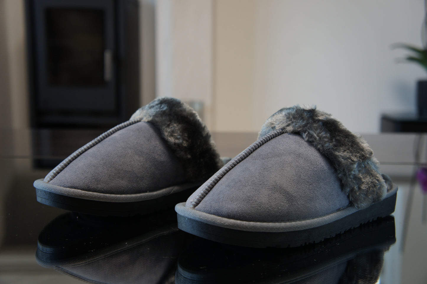 Womens Cozy Slippers Winter A9032 GREY