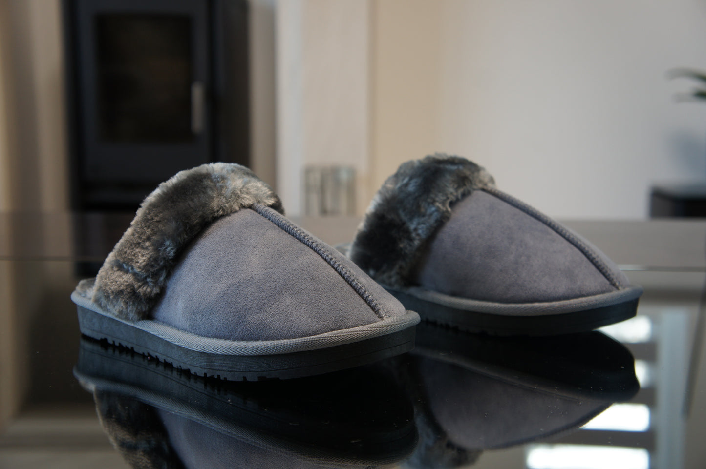 Womens Cozy Slippers Winter A9032 GREY